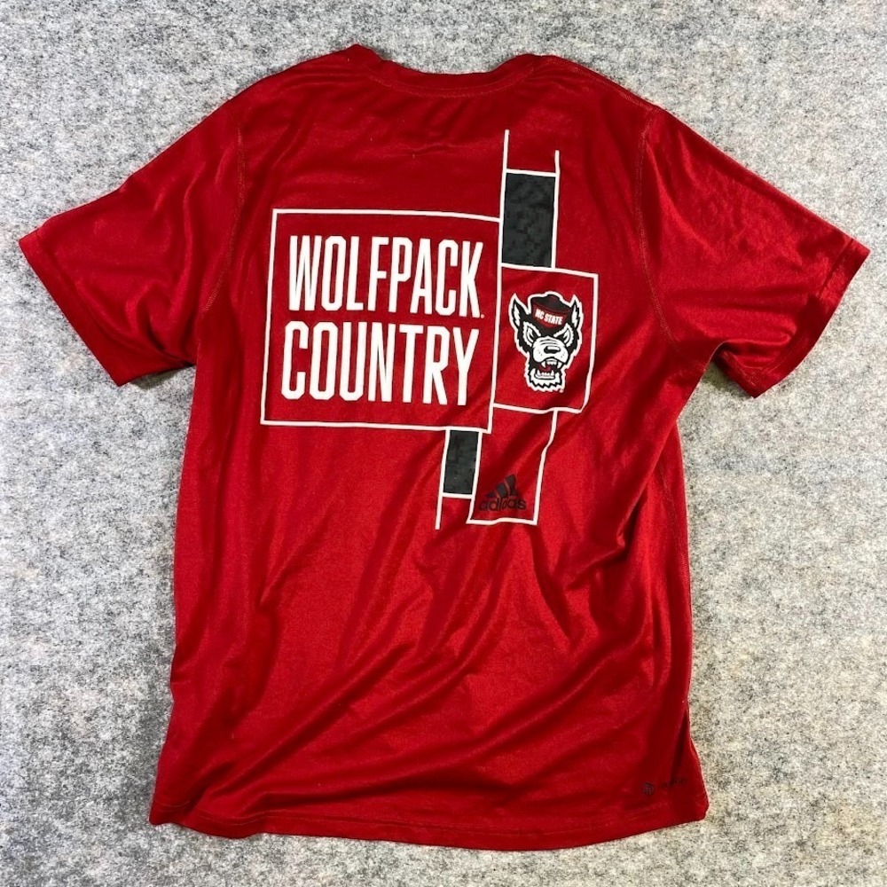 NC State Wolfpack Country Adidas Creator Tee‎ NCAA T Shirt Size L Red Only Best